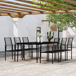 vidaXL Patio Dining Set Black Furniture 3/5/7 Piece 31.5"/55.1" Table Length-12