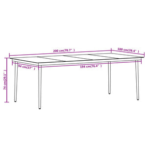 vidaXL Patio Dining Set Black Furniture 3/5/7 Piece 31.5"/55.1" Table Length-28