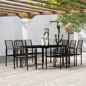 vidaXL Patio Dining Set Black Furniture 3/5/7 Piece 31.5"/55.1" Table Length-3