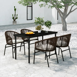 vidaXL Patio Dining Set Outdoor Dining Set Table and Chair Set for Garden-25