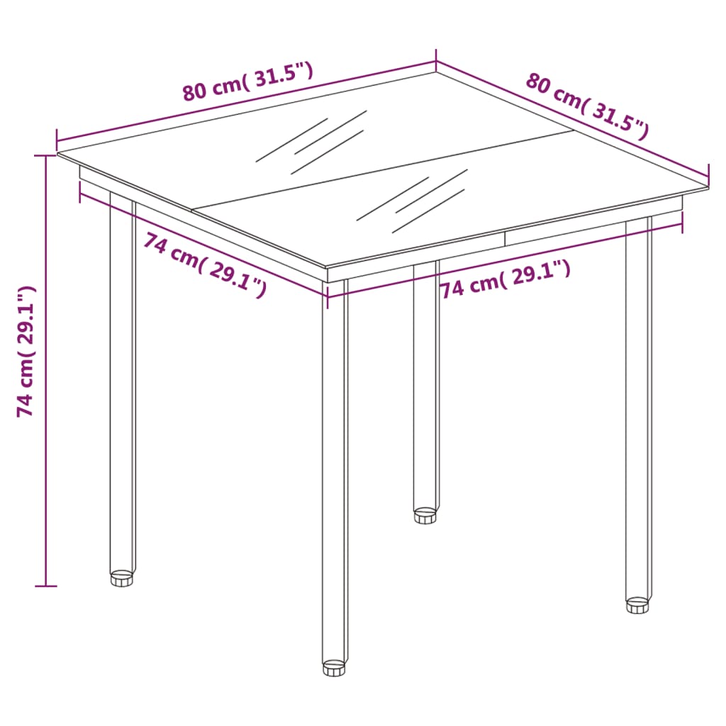 vidaXL Patio Dining Set Outdoor Dining Set Table and Chair Set for Garden-54