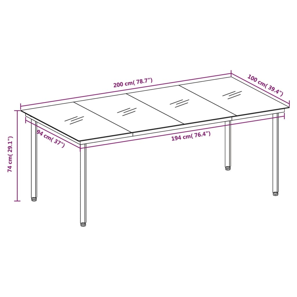 vidaXL Patio Dining Set Outdoor Dining Set Table and Chair Set for Garden-57