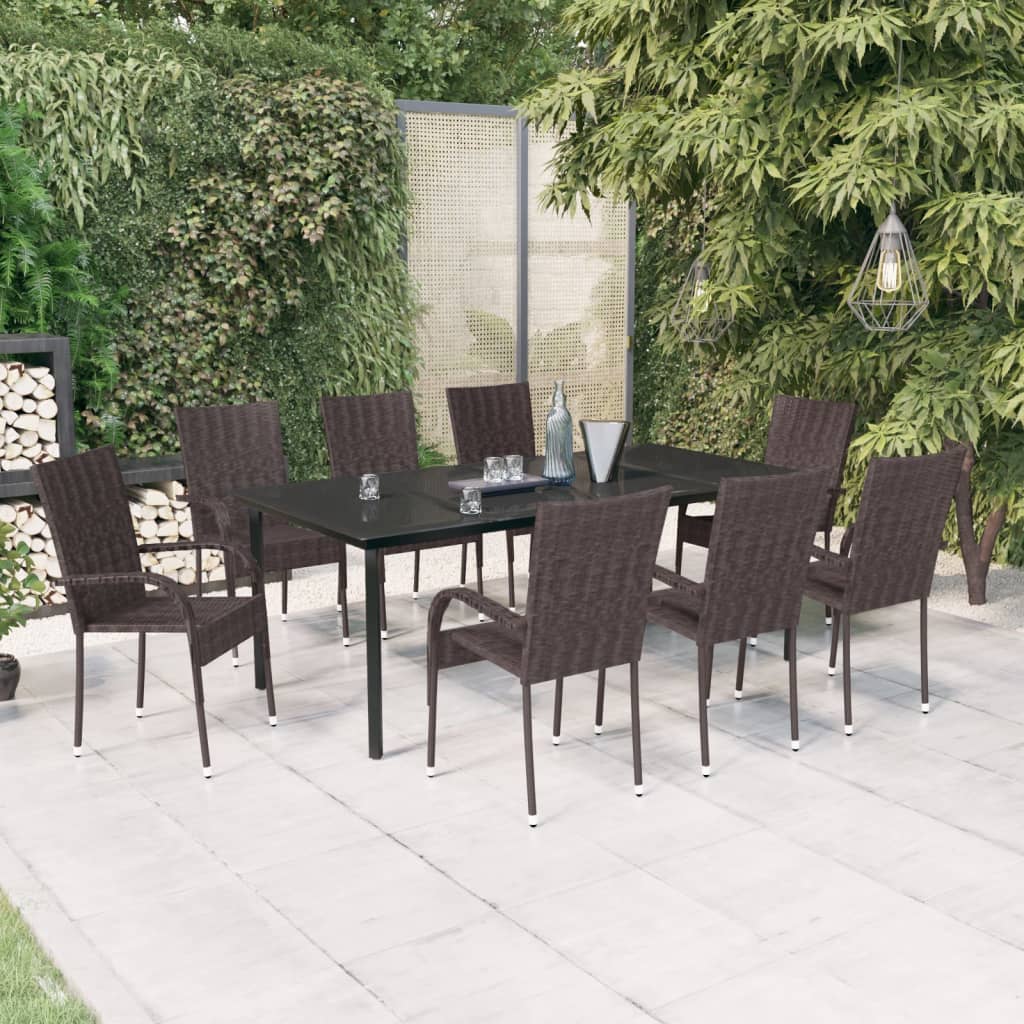 vidaXL Patio Dining Set Outdoor Dining Set Table and Chair Set for Garden-6