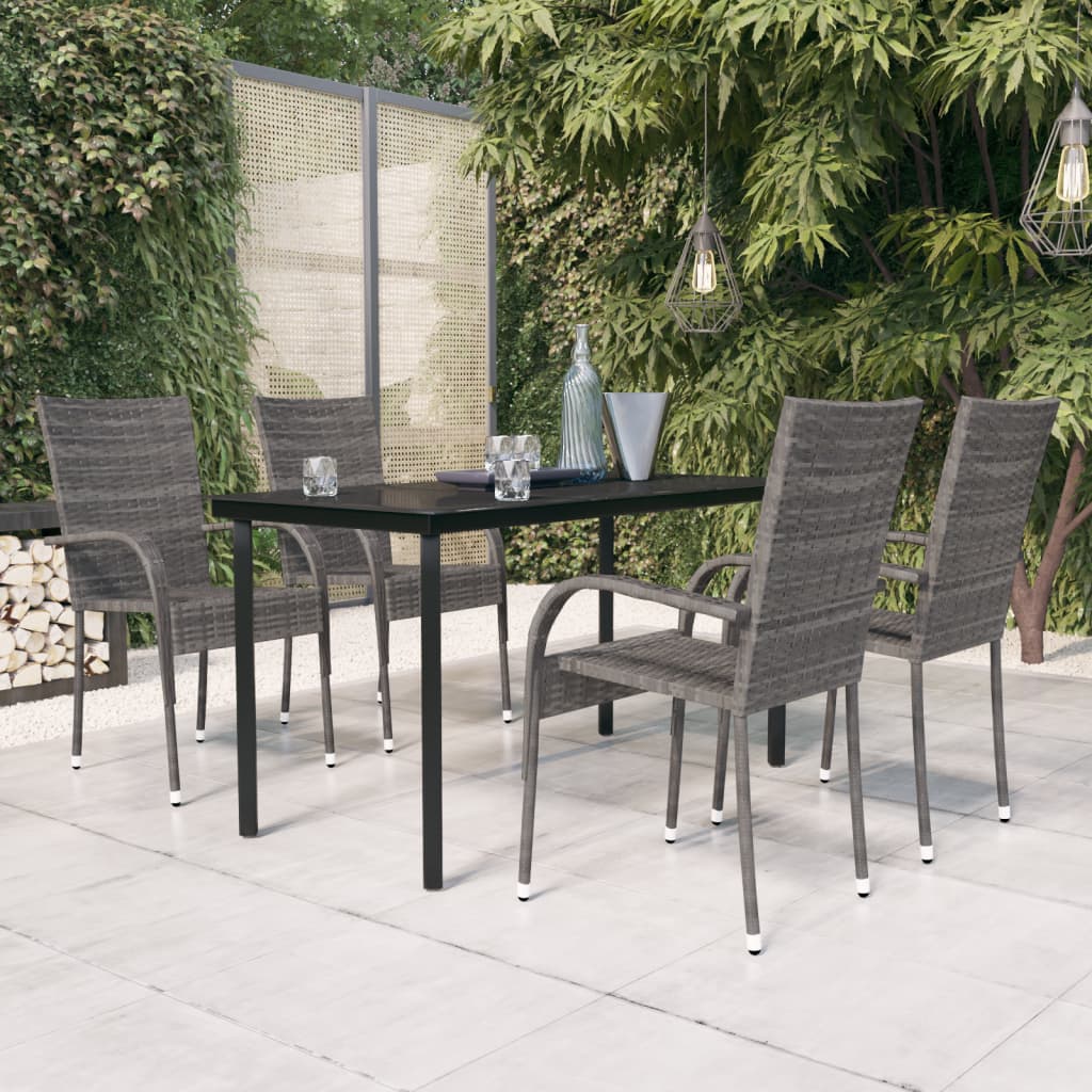 vidaXL Patio Dining Set Outdoor Dining Set Table and Chair Set for Garden-46