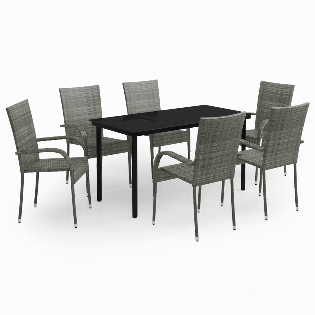 vidaXL Patio Dining Set Outdoor Dining Set Table and Chair Set for Garden-10