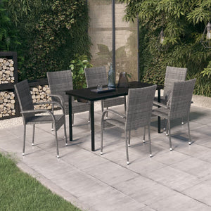 vidaXL Patio Dining Set Outdoor Dining Set Table and Chair Set for Garden-15