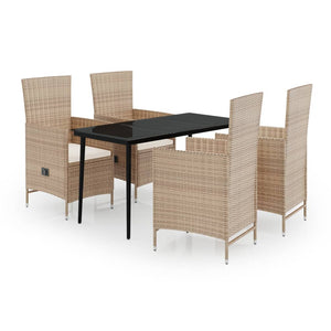 vidaXL Patio Dining Set 3/5/7 Piece Multi Colors 31.5"/55.1" Table Length-2