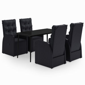 vidaXL Patio Dining Set Seat 3/5/7 Piece Black/Gray 31.5"/55.1" Table Length-21