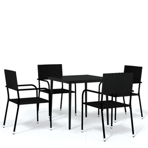 vidaXL Patio Dining Set Chair 3/5/7 Piece Black/Gray 31.5"/55.1" Table Length-15