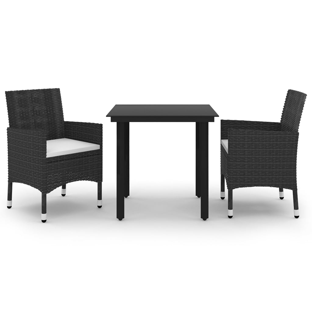 vidaXL Patio Dining Set Outdoor Table and Chair Set Poly Rattan and Glass-32