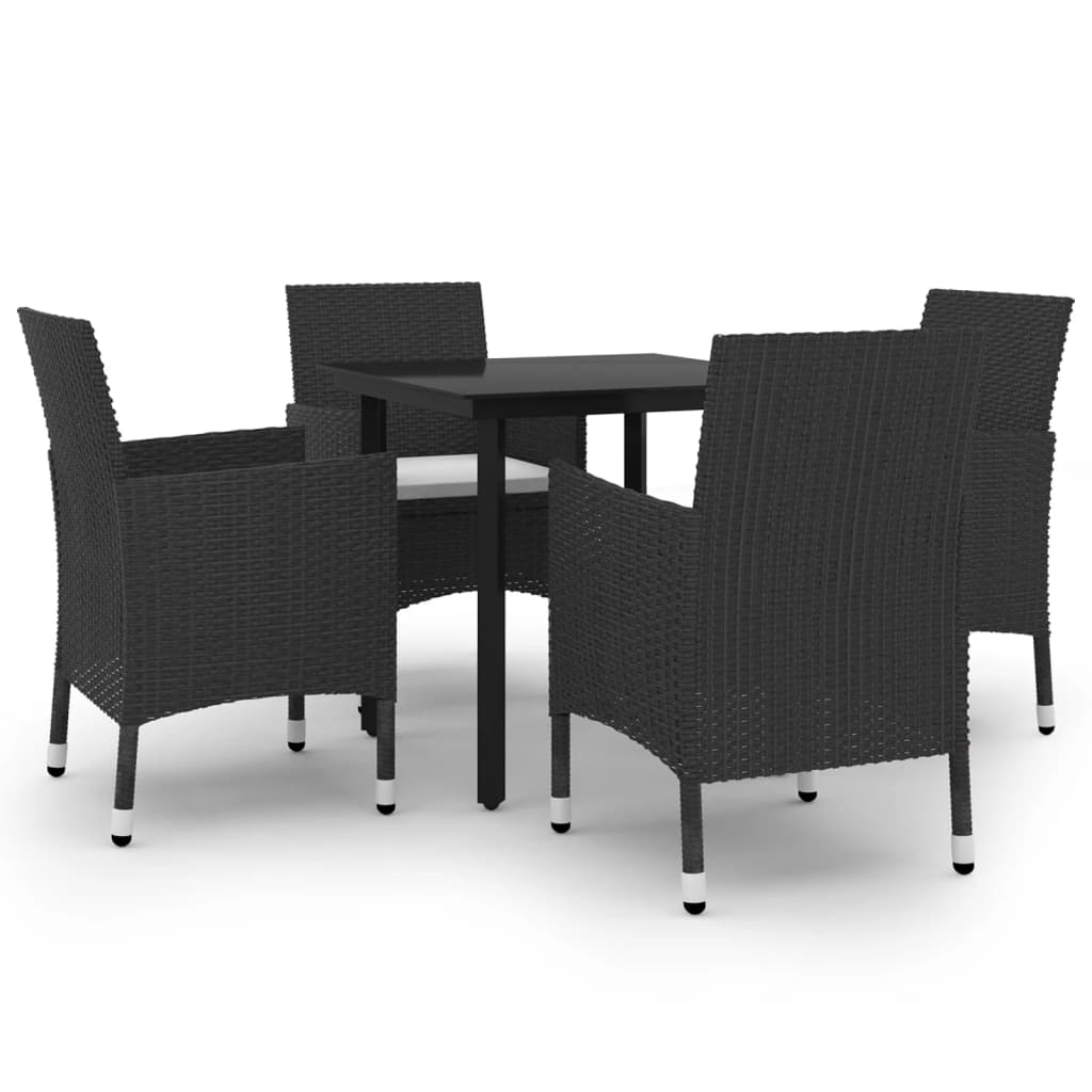 vidaXL Patio Dining Set Outdoor Table and Chair Set Poly Rattan and Glass-33