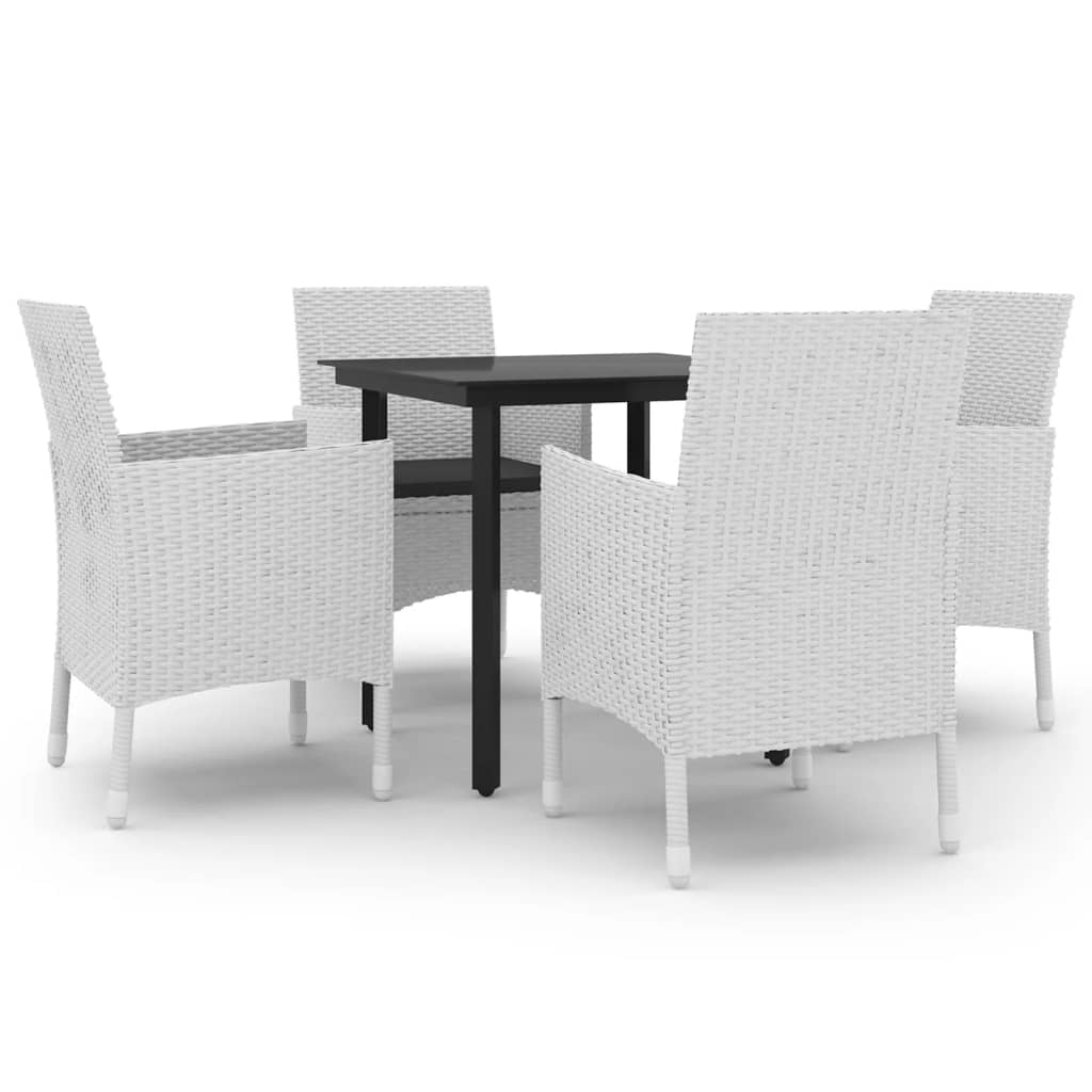 vidaXL Patio Dining Set Outdoor Table and Chair Set Poly Rattan and Glass-48