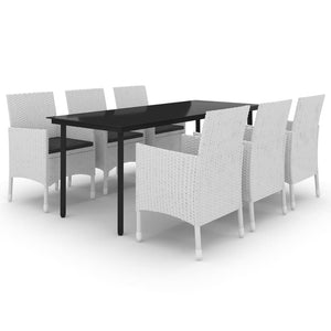 vidaXL Patio Dining Set Outdoor Table and Chair Set Poly Rattan and Glass-20