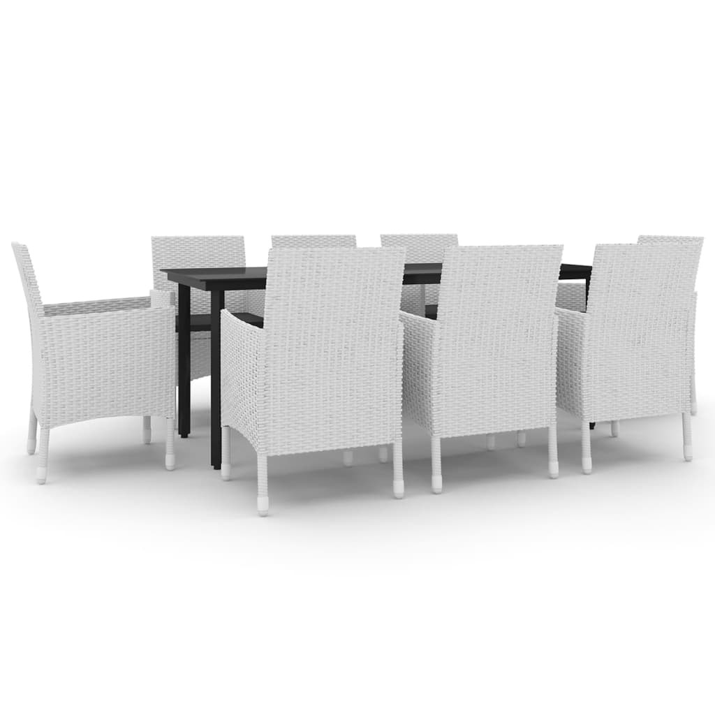 vidaXL Patio Dining Set Outdoor Table and Chair Set Poly Rattan and Glass-6