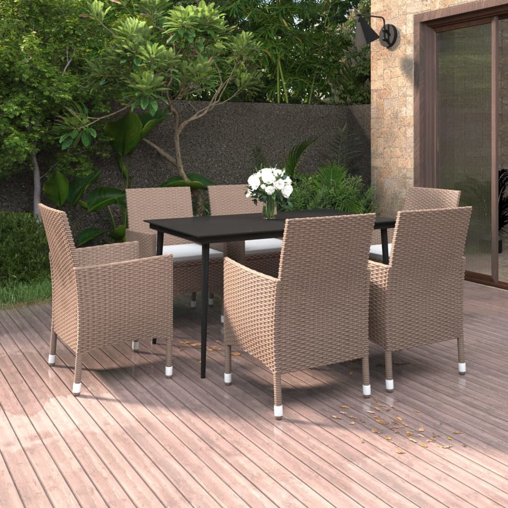 vidaXL Patio Dining Set 3/5/7 Piece Multi Colors 31.5"/55.1" Table Length-65