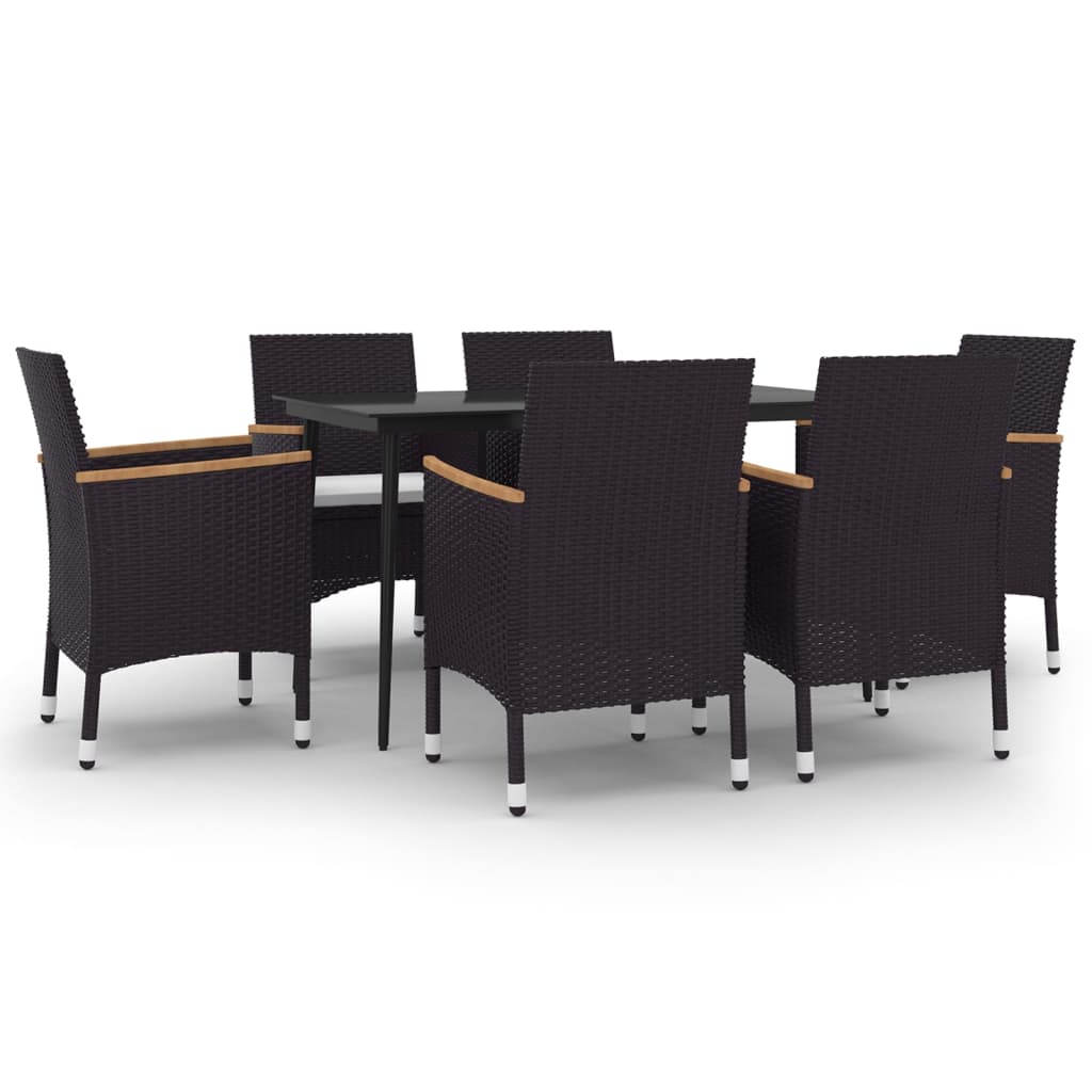 vidaXL Patio Dining Set 5 Piece Black and White/Gray 31.5"/55.1" Table Length-2