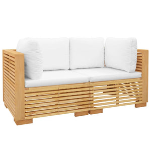 vidaXL Patio Corner Sofas with Cushions 2 pcs Solid Wood Teak-1