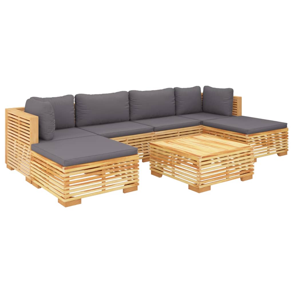 vidaXL 7 Piece Patio Lounge Set with Cushions Solid Wood Teak-1