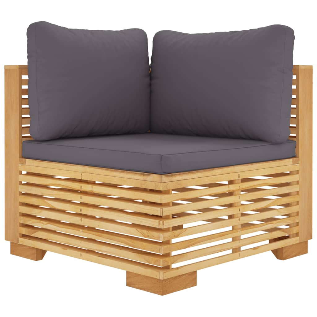 vidaXL 3 Piece Patio Lounge Set with Cushions Solid Wood Teak-3