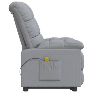 vidaXL Massage Chair Light Gray Fabric-2