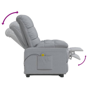 vidaXL Massage Chair Light Gray Fabric-5