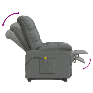 vidaXL Massage Chair Dark Gray Fabric-5