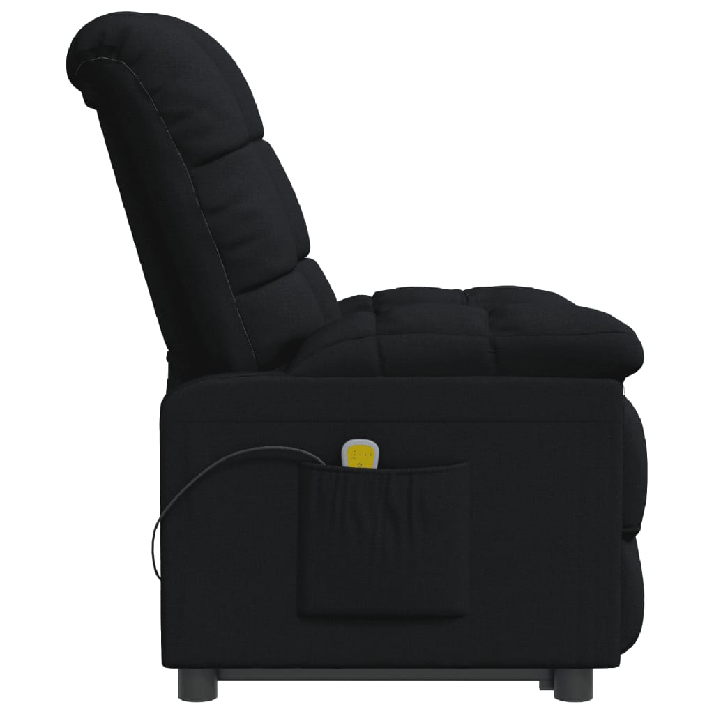 vidaXL Massage Chair Black Fabric-2