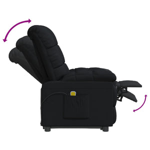 vidaXL Massage Chair Black Fabric-5