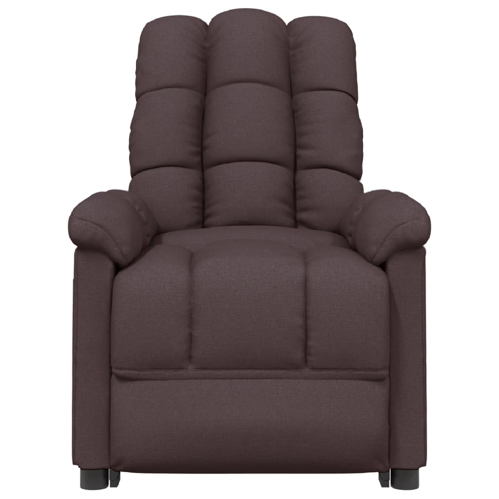 vidaXL Massage Chair Dark Brown Fabric-1