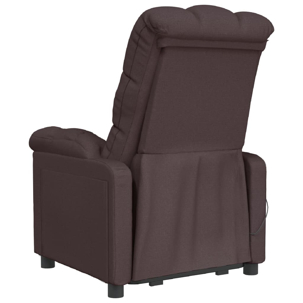 vidaXL Massage Chair Dark Brown Fabric-3