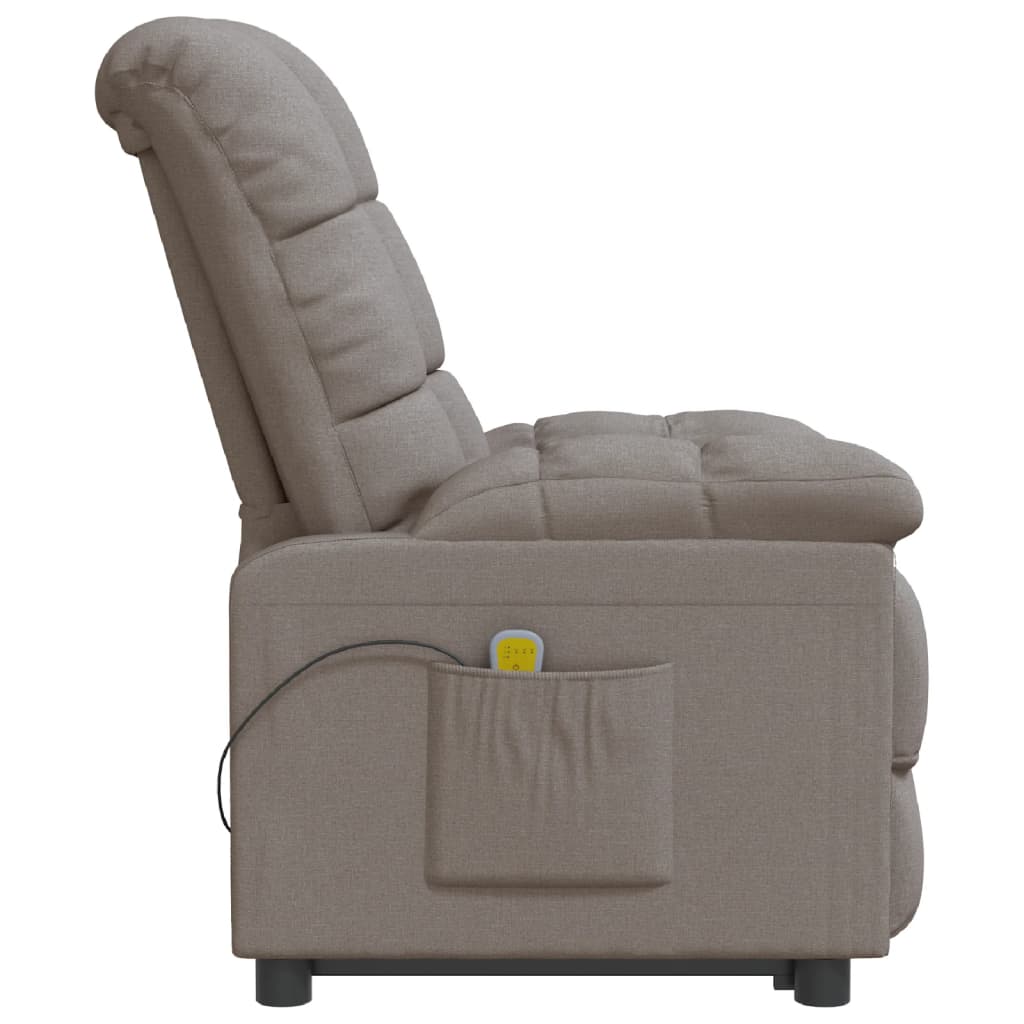 vidaXL Massage Chair Taupe Fabric-2