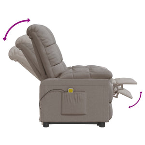 vidaXL Massage Chair Taupe Fabric-5