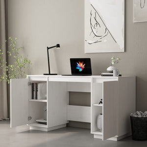 vidaXL Desk Computer Desk with Storage Cabinet for Home Office Solid Wood Pine-27