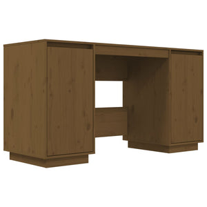 vidaXL Desk Computer Desk with Storage Cabinet for Home Office Solid Wood Pine-15