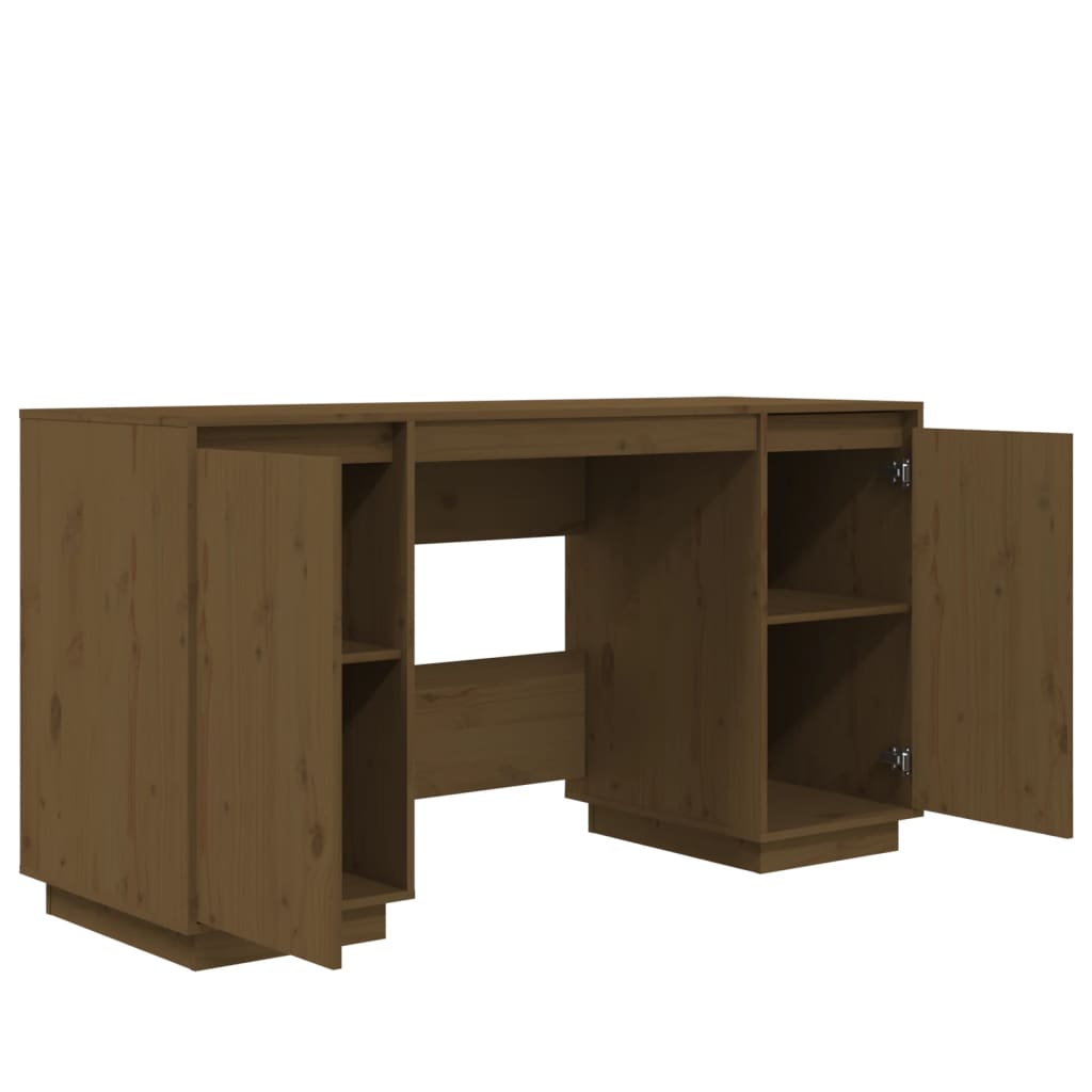 vidaXL Desk Computer Desk with Storage Cabinet for Home Office Solid Wood Pine-46