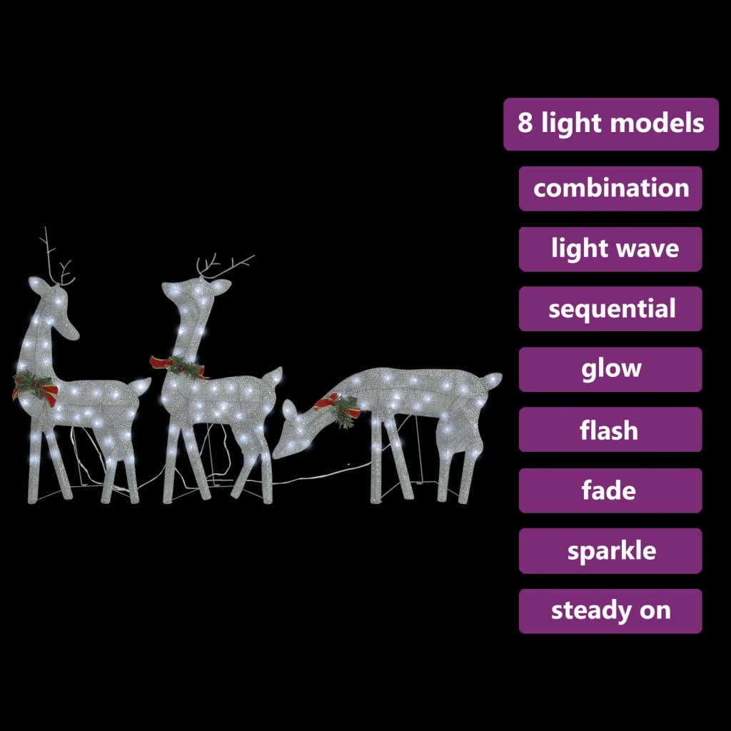 vidaXL Christmas Decoration Reindeer Family Christmas Lighting with LEDs Mesh-51