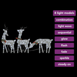 vidaXL Christmas Decoration Reindeer Family Christmas Lighting with LEDs Mesh-51