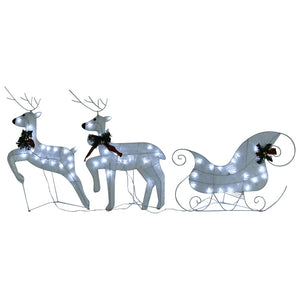 vidaXL Christmas Decoration Reindeer and Sleigh with LEDs Christmas Lighting-0