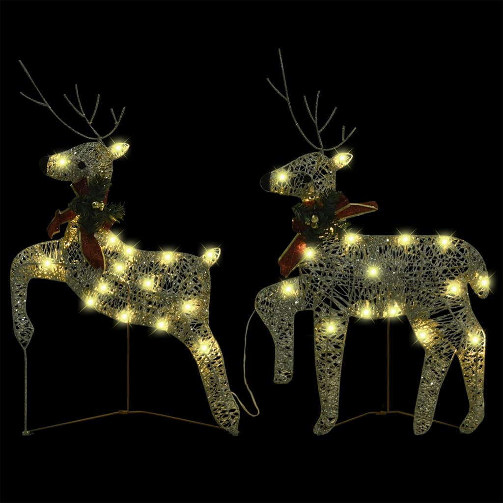 vidaXL Christmas Reindeers Decoration Christmas Lighting Display with LEDs-2