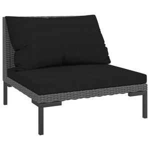 vidaXL 8 Piece Patio Lounge Set with Cushions Poly Rattan Dark Gray-3