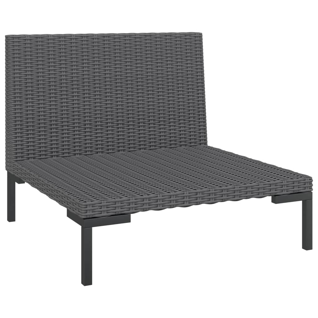 vidaXL 8 Piece Patio Lounge Set with Cushions Poly Rattan Dark Gray-4