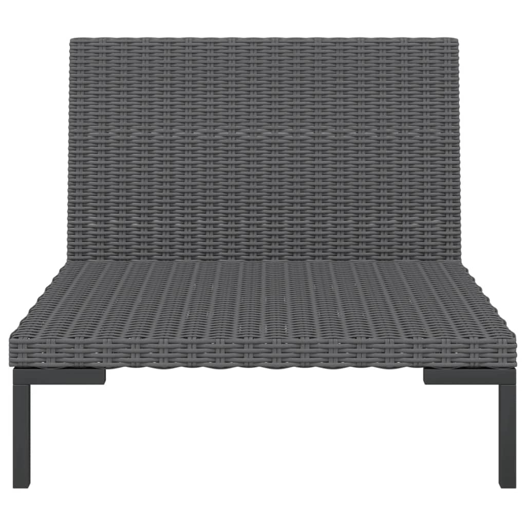 vidaXL 8 Piece Patio Lounge Set with Cushions Poly Rattan Dark Gray-5