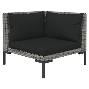 vidaXL 9 Piece Patio Lounge Set with Cushions Poly Rattan Dark Gray-3