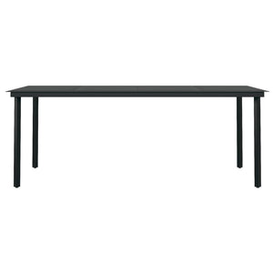 vidaXL Outdoor Dining Table Patio Table with Glass Top Garden Furniture Steel-9
