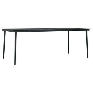 vidaXL Patio Dining Table Black 31.5"x31.5"x29.1" Steel and Glass-7