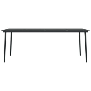 vidaXL Patio Dining Table Black 31.5"x31.5"x29.1" Steel and Glass-16