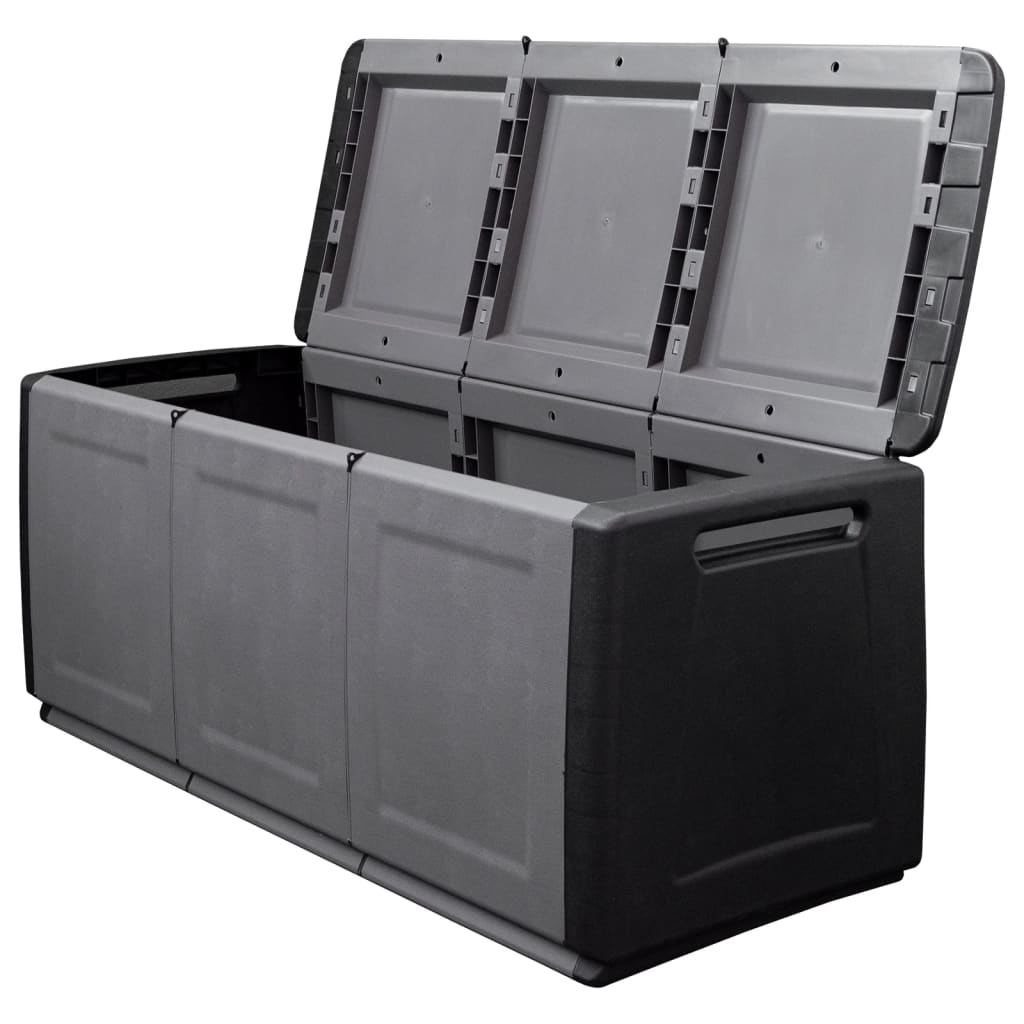 vidaXL Tool Box Garden Outdoor Storage Deck Box Chest Dark Gray and Black-8