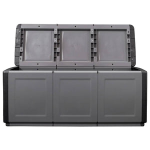 vidaXL Tool Box Garden Outdoor Storage Deck Box Chest Dark Gray and Black-11