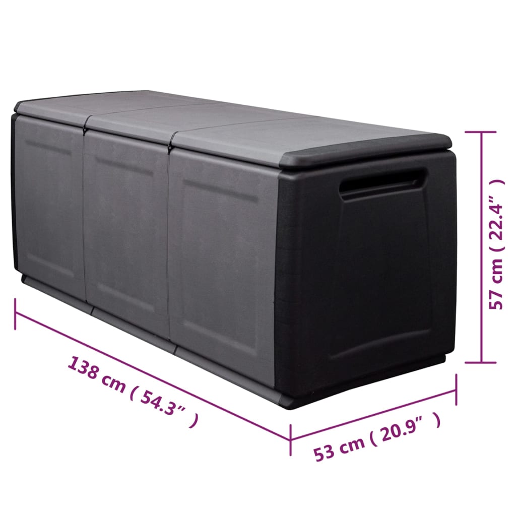 vidaXL Tool Box Garden Outdoor Storage Deck Box Chest Dark Gray and Black-23