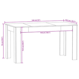 vidaXL Dining Table Engineered Wood Kitchen Dining Room Furniture Multi Colors-16